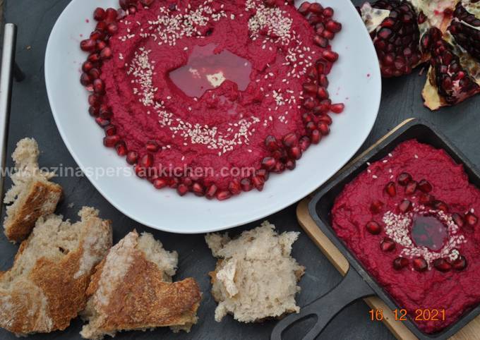 A picture of How To Make  Smooth Beetroot Hummus.