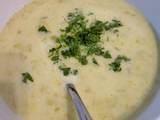 A picture of Potato and leek cream soup.