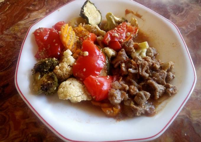 A picture of Goat stew with roast veges #themechallange#.