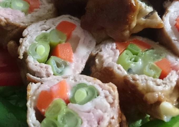 A picture of Pork and Vegetable Rolls.