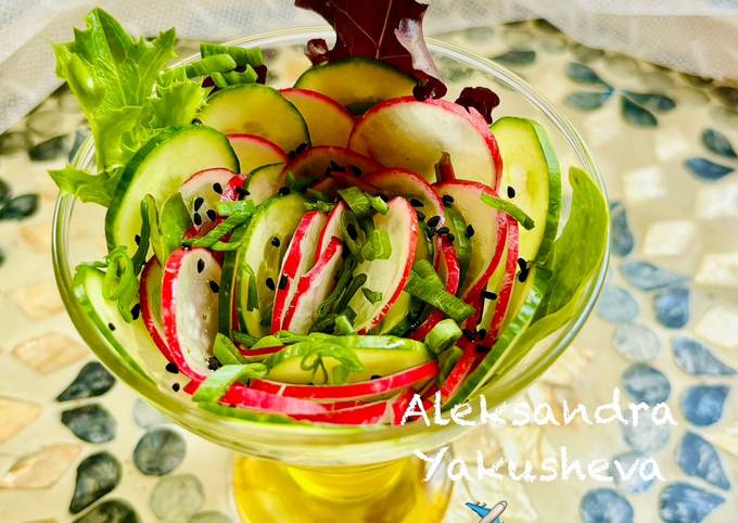 A picture of Light radish and cucumber salad.