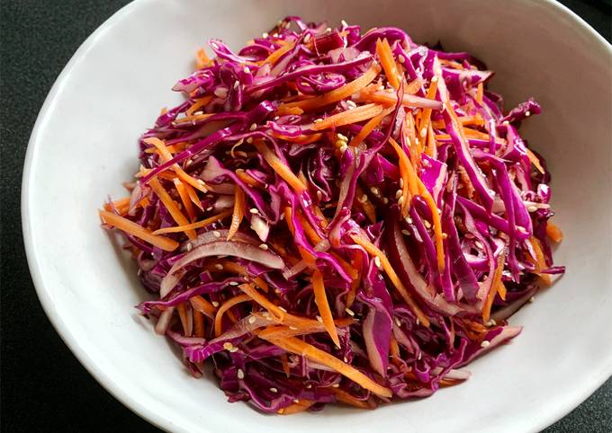 A picture of Red Cabbage Salad with Sesame Dressing.