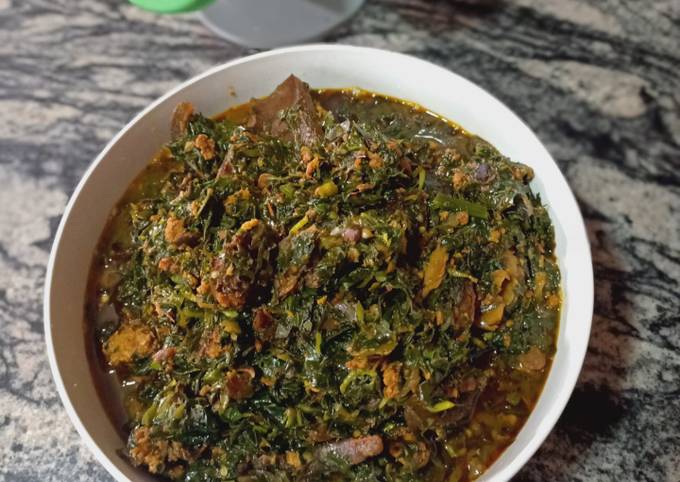 A picture of Vegetable egusi soup.