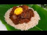 A picture of Ofada Rice and Ayamase (Green Pepper Sauce).