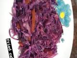 A picture of Fried purple cabbage.