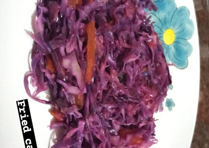 A picture of Fried purple cabbage.