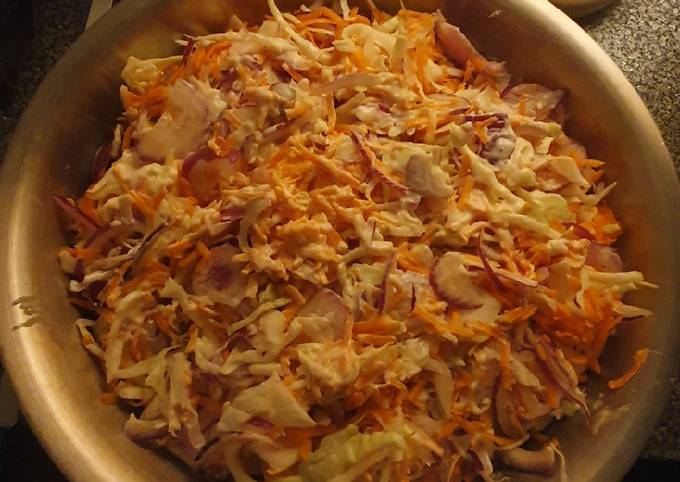 A picture of Homemade Mayonnaise Red Onion Coleslaw.