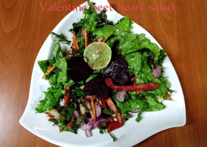 A picture of Valentine beet hearts salad 🥗.