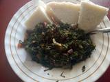 A picture of Mixed veggies with ugali#author marathon Mombasa contest.