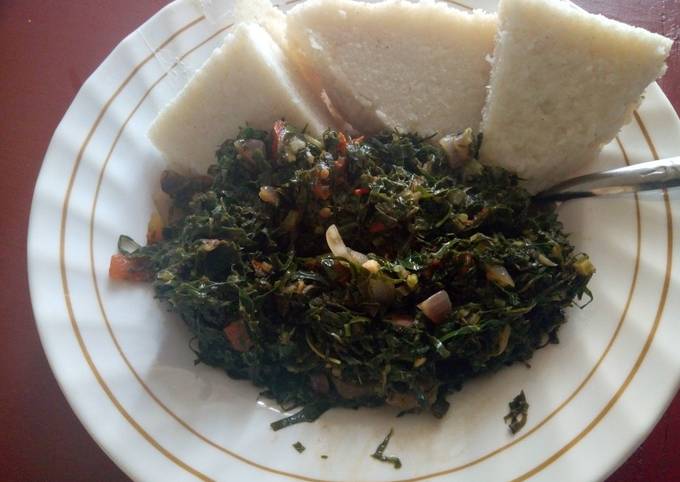 A picture of Mixed veggies with ugali#author marathon Mombasa contest.