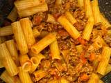 A picture of Ragu Rigatoni.