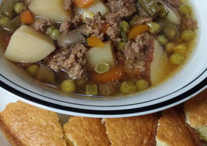 A picture of "Lotsa" Vegetable/Beef Soup.