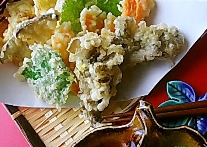 A picture of Crispy and Light: Vegetable and Mushroom Tempura.