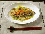 A picture of Healthy Steamed Salted Salmon and Vegetables.