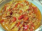 A picture of Oat groats and fruit vegetable stew.