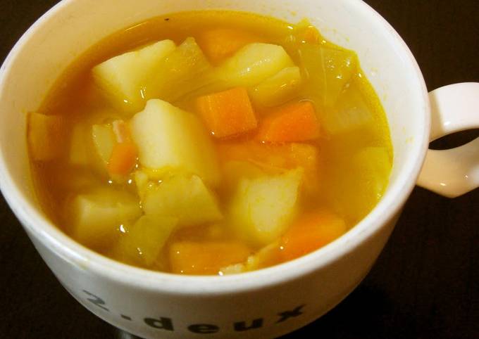 A picture of Easy Vegetable Soup Made with Stock Cubes.