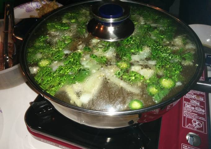 A picture of Vegetable broth Chinese hot pot.