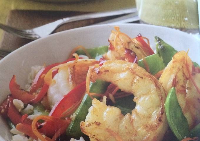 A picture of Ginger Shrimp And Vegetables.