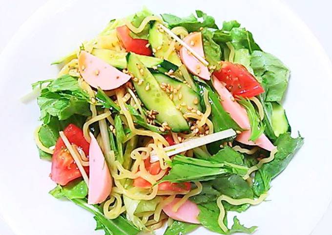 A picture of Vegetable Packed Chinese-Style Ramen Noodle Salad.