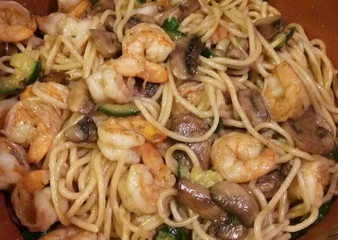 A picture of Shrimp and Vegetable Pasta.