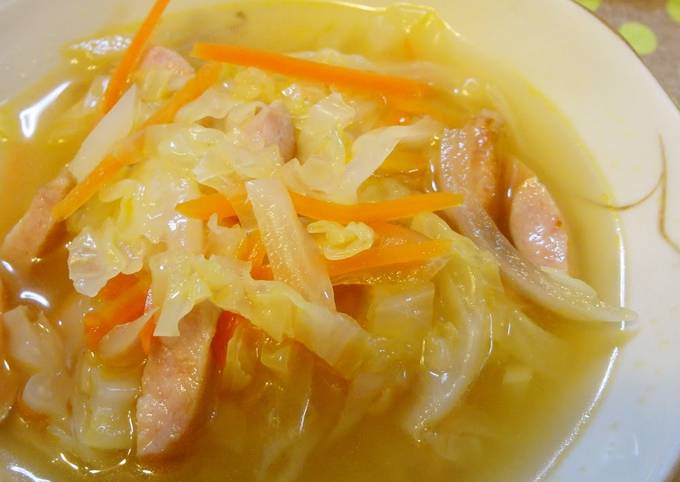 A picture of Hearty Cabbage and Vegetable Soup.