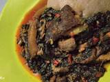 A picture of Efo riro (vegetable soup).