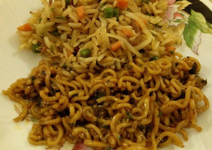 A picture of Mix Vegetables fried Rice & Noodles in Soy Sauce_festiveContest.