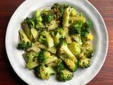 A picture of Pan-fried Broccoli with Sesame Oil & Oyster Sauce.