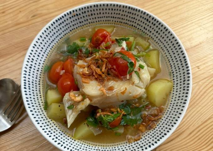 A picture of Tomato-Poached Broth & Fish.