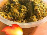 A picture of Efo Elegusi-Vegetables with ground pumpkin seeds.