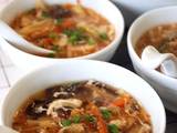 A picture of Taiwanese Hot and Sour Soup with Leftover Vegetables.