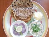 A picture of Stuffed white radish paratha (Punjabi mooli da paratha) 🧅🧄.