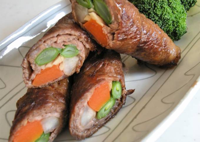 A picture of Beef Rolled Vegetables.