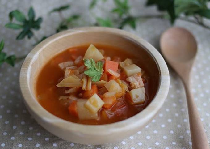 A picture of Easy Minestrone Packed with Vegetables.