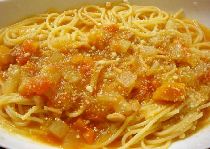 A picture of Easy Leftover Vegetable Soup Pasta.