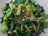 A picture of Kailan or Chinese Broccoli in Garlic Oyster sauce.