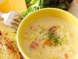 A picture of Corn Potage with Lots of Vegetables.