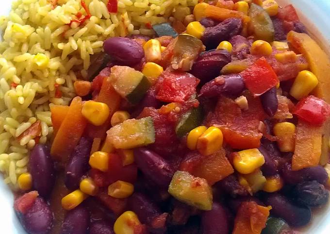 A picture of Vickys Slow-Cook Vegetable Chilli, GF DF EF SF NF.