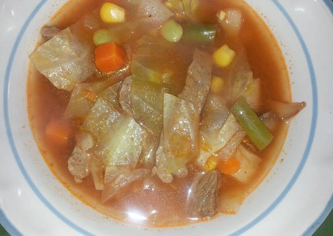 A picture of Cheap vegetable soup.