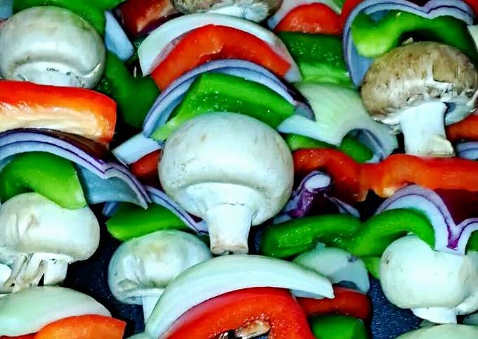 A picture of Mike's Classic Grilled Vegetable Kebobs.