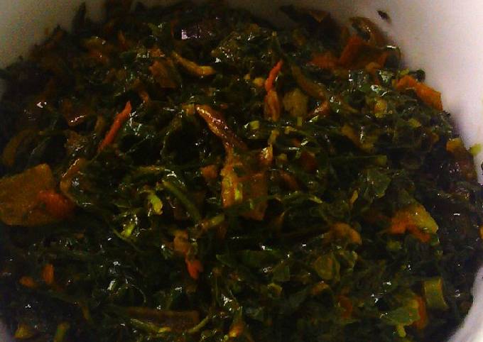 A picture of Paprika Tomato Sukuma Wiki (kales).