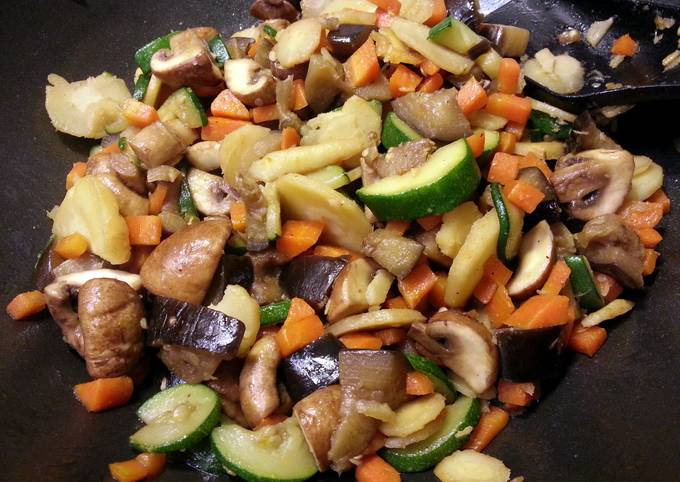 A picture of fried vegetables.