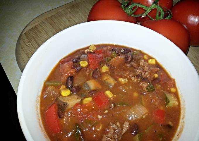 A picture of Sweet Sausage and Vegetable Chili.