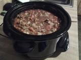 A picture of Slow cooker beef vegetable soup.