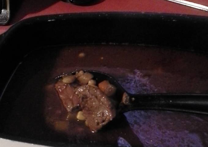 A picture of Beef vegetable soup.