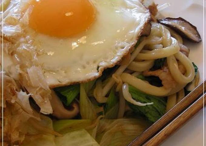 A picture of Stir Fried Udon Noodles with Lots Of Vegetables.