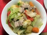 A picture of pork Vegetable soup.