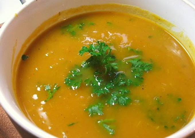 A picture of Aromatic Roasted Root Vegetable Soup.