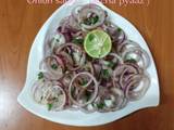 A picture of Onion salad (' laccha pyaaz').