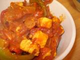 A picture of Tomato and Paneer Sabji (Indian Stir Fried Vegetables and Cheese).